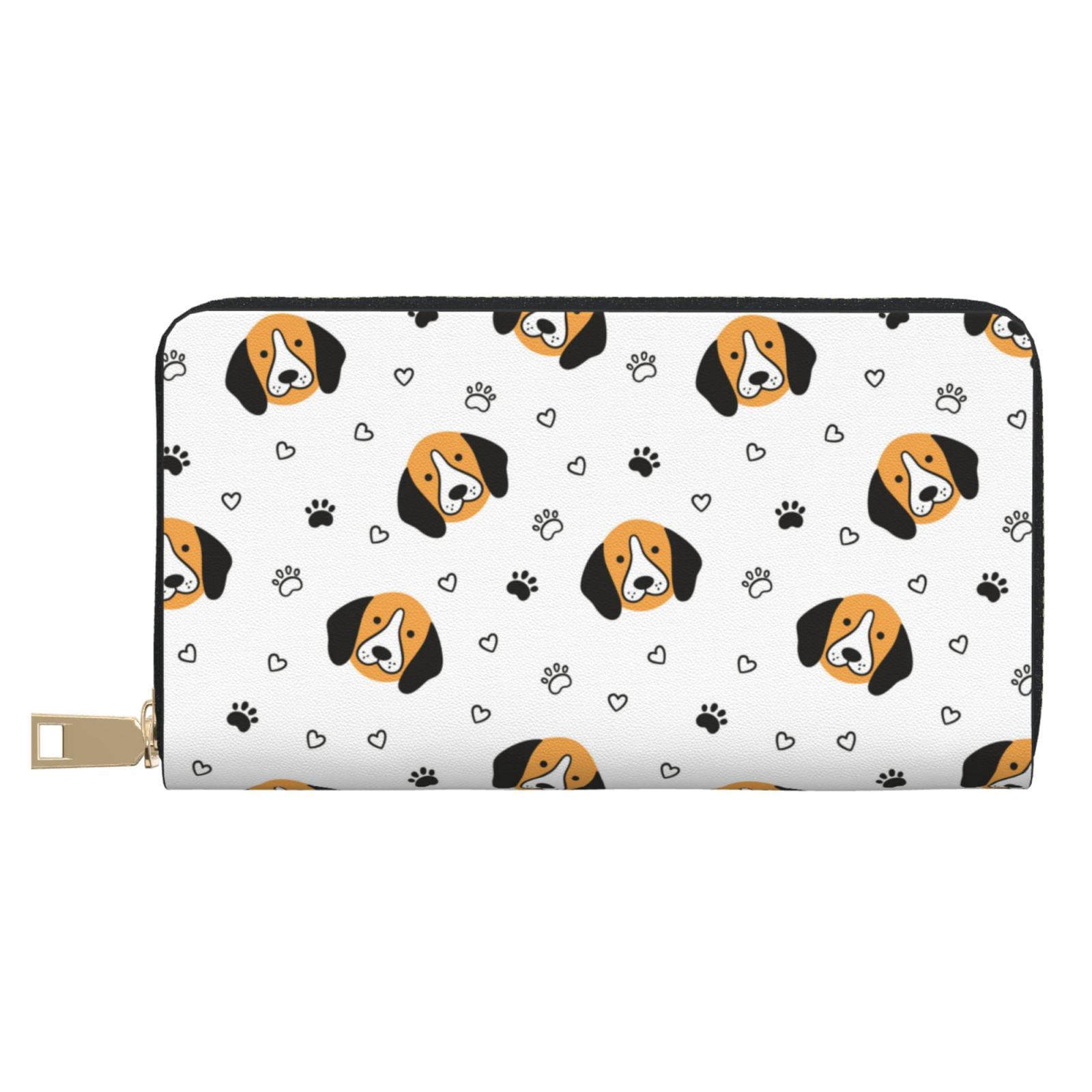 Dog Wallet Leather Thin Slim Wallets for Women Men - Dog Puppy Paw Clutch Card ...