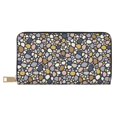 thumbnail image 1 of Leather Thin Slim Wallets for Women Men - Doodle Sea Pebbles Clutch Card Wallet for Women Men with Zipper, 1 of 7