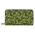thumbnail image 1 of Leather Thin Slim Wallets for Women Men - Elk moose armygreen Camouflage Clutch Card Wallet for Women Men with Zipper, 1 of 7