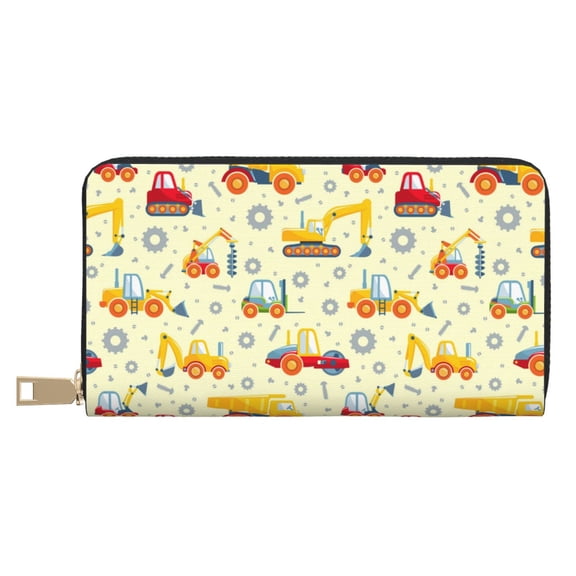 Leather Thin Slim Wallets for Women Men - Heavy Equipment Clutch Card Wallet for Women Men with Zipper