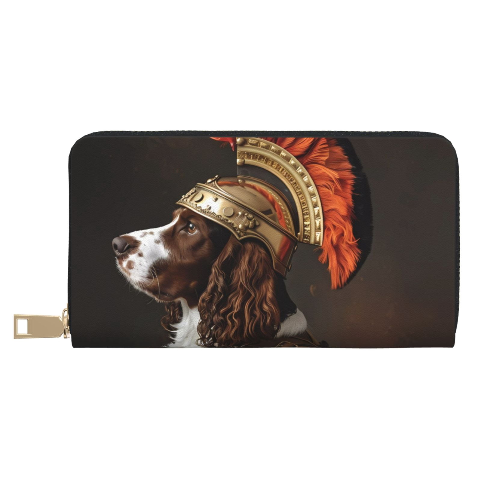 Knight Wallet Leather Thin Slim Wallets for Women Men - Medieval Knight Dog Clutch ...
