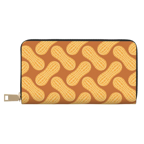 Leather Thin Slim Wallets for Women Men - Peanuts6 Clutch Card Wallet for Women Men with Zipper