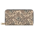 thumbnail image 1 of Leather Thin Slim Wallets for Women Men - Vintage Floral Paisley Clutch Card Wallet for Women Men with Zipper, 1 of 7