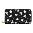 thumbnail image 1 of Leather Thin Slim Wallets for Women Men - ghost halloween bat Clutch Card Wallet for Women Men with Zipper, 1 of 7
