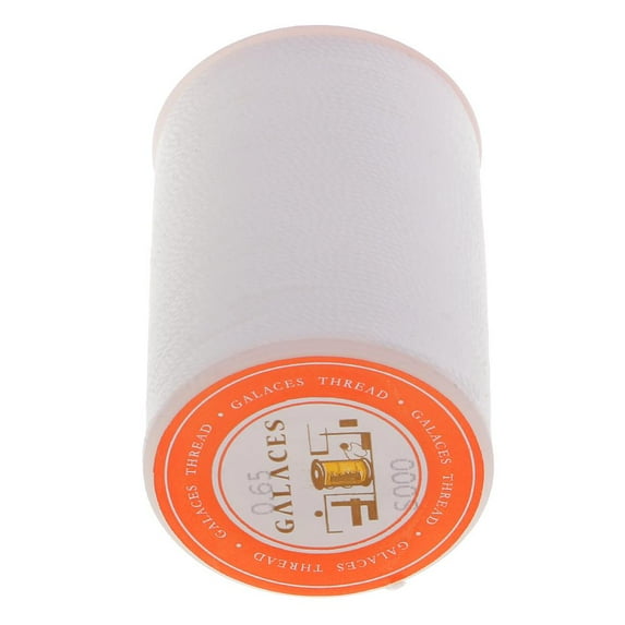 Leather Thread Made of Polyester, 0.65mm Thick, ed for Hand Sewing, Saddlery Thread Ribbon ed Yarn Cord for Leather - White