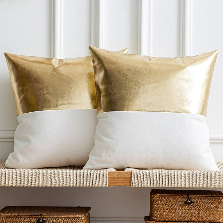 https://i5.walmartimages.com/seo/Leather-Throw-Pillow-Covers-Set-2-Modern-Leather-Cotton-Decorative-Pillowcases-Home-Decor-Bedroom-Living-Room-Couch-Bed-Sofa-18x18-Inch-Gold-White_b9a3b9fc-a2cb-4ff8-91b1-3431058916e8.1ff8ba90f7c4cb024f1dead154325c36.jpeg?odnHeight=768&odnWidth=768&odnBg=FFFFFF