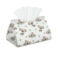 Leather Tissue Box Cover Gray White Koala Print Long PVC Tissue Box