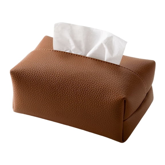 Leather Tissue Box Cover, Hotel Tissue Dispenser for Airbnb Rental, Stylish Tabletop Paper Organizer, Elegant Coffee Table Centerpiece