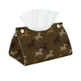 Leather Tissue Box Cover Modern Minimalist Horse Brown Long PVC
