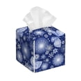 thumbnail image 1 of Leather Tissue Box Cover Square - Beautiful Snowflake Butterfly Waterproof Tissue Box Holder Paper Case Organizer Dispenser for Modern Home Office Room Home Bathroom Decor, 1 of 7