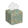 thumbnail image 1 of Leather Tissue Box Cover Square - Paisley Pattern No.9071 Waterproof Tissue Box Holder Paper Case Organizer Dispenser for Modern Home Office Room Home Bathroom Decor, 1 of 7
