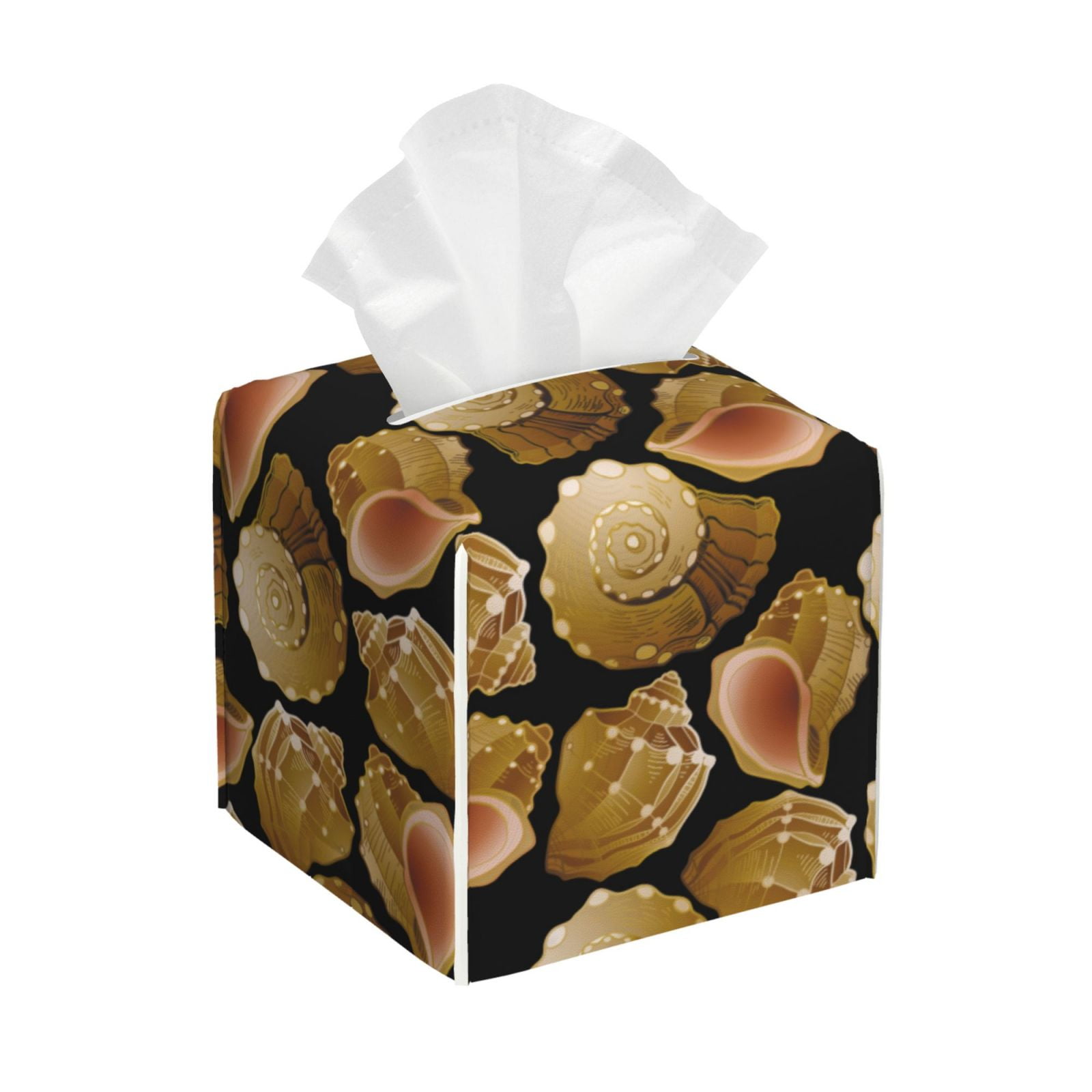Leather Tissue Box Cover Square - Sea Shells Lightweight Waterproof ...
