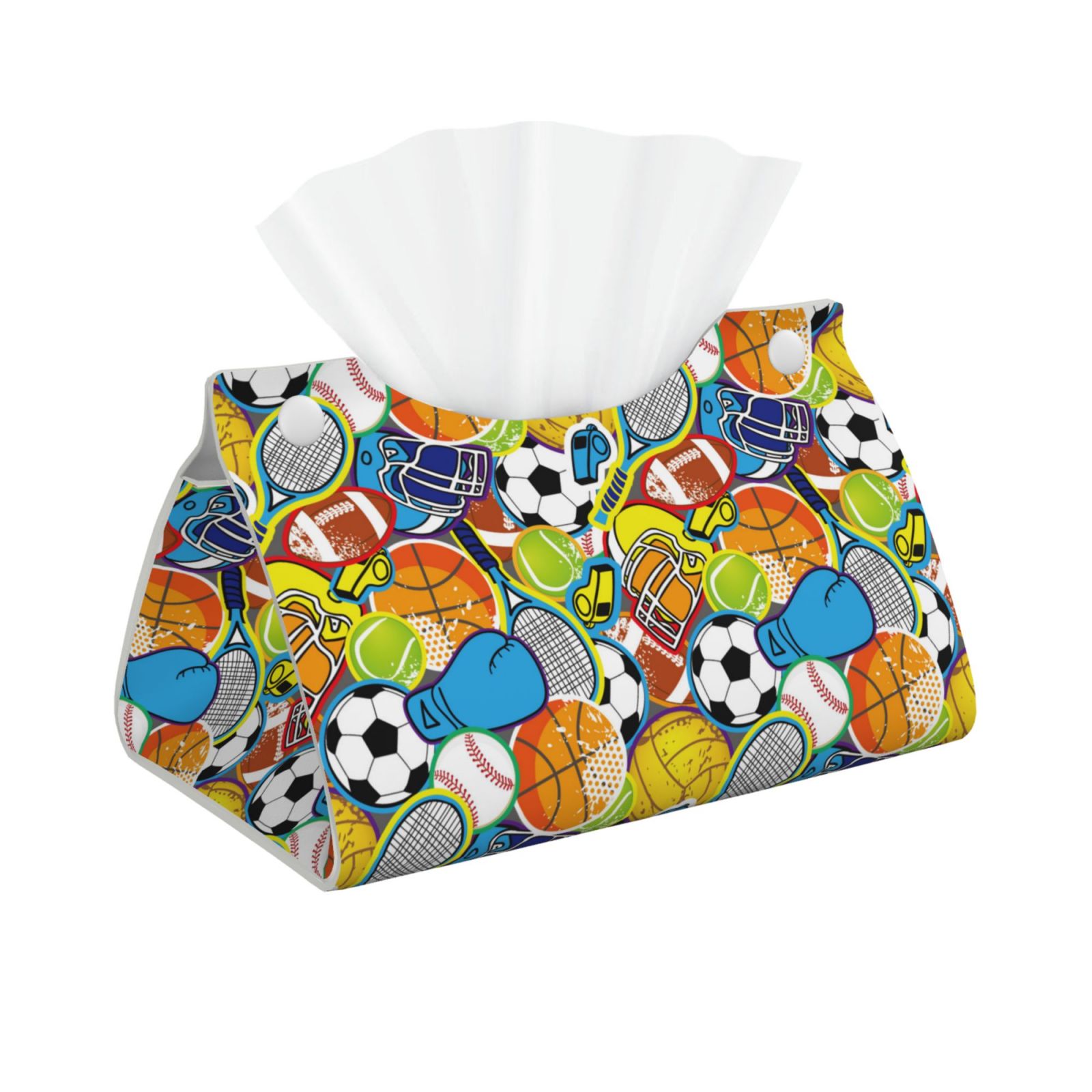Leather Tissue Box Cover Various Balls Long PVC Tissue Box Holder for