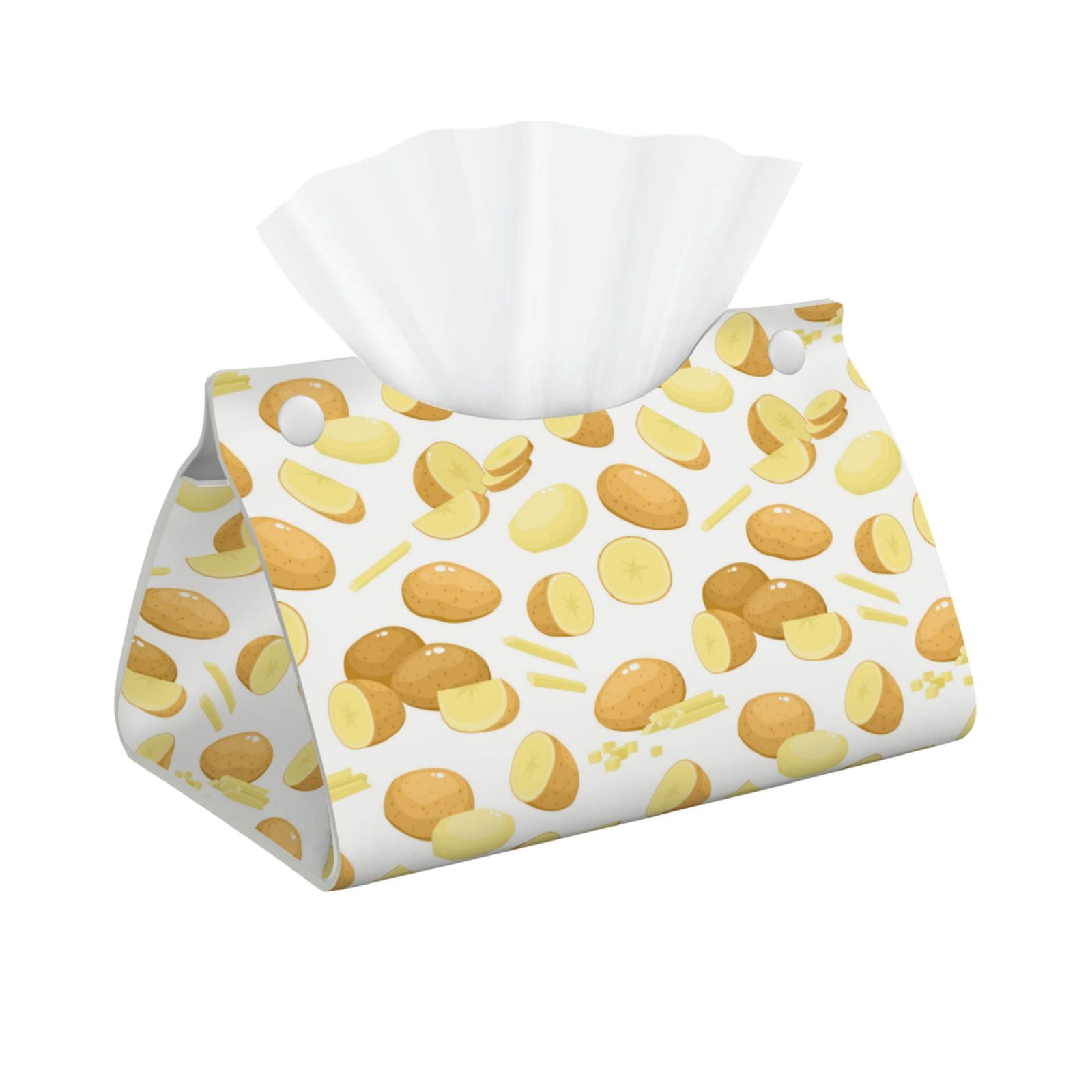 Leather Tissue Box Cover - cartoon Potato Pattern Long PVC Tissue Box ...