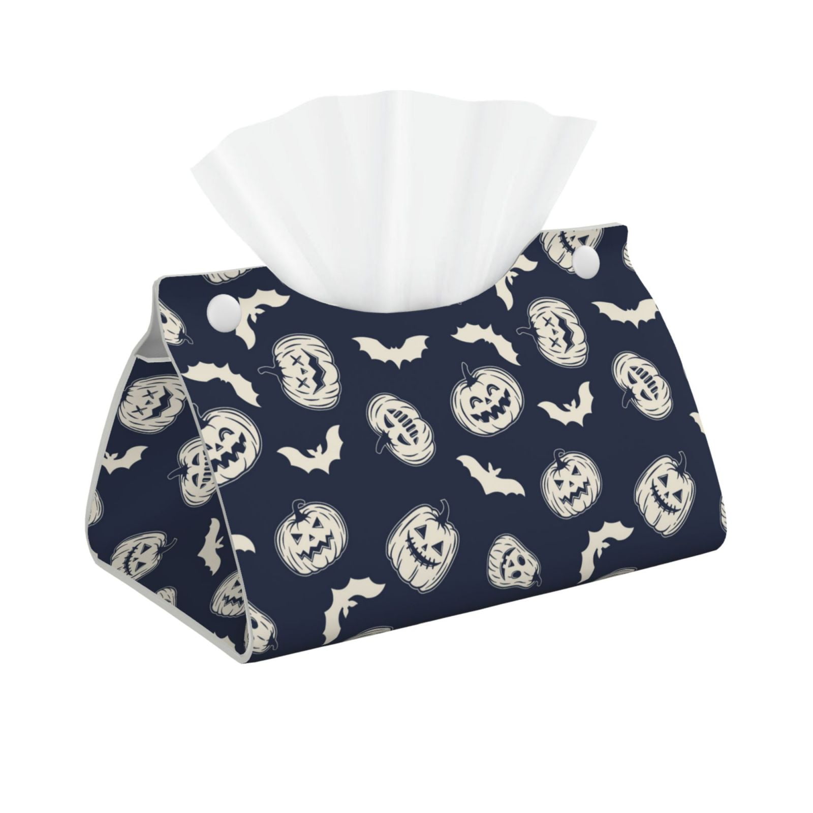 Leather Tissue Box Cover halloween pumpkin bats Long PVC Tissue Box