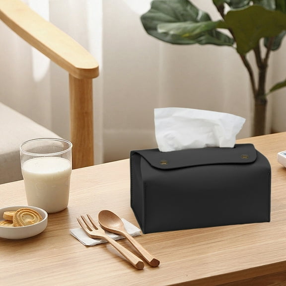 Leather Tissue Box Organizer | Frosted Gray, Beige, Pink, Brown, Black | 7.1x4.3x3.15in | U-Shaped Wide Mouth, Spring Base, Durable, Odorless Rubber | Living Room, Office, Bedroom, Car, Wall