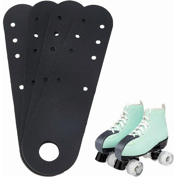 Leather Toe-Guards for Roller Skate Flat Toe Cap Guard Protectors in Front of Roller Skate PU Leather Cover Black