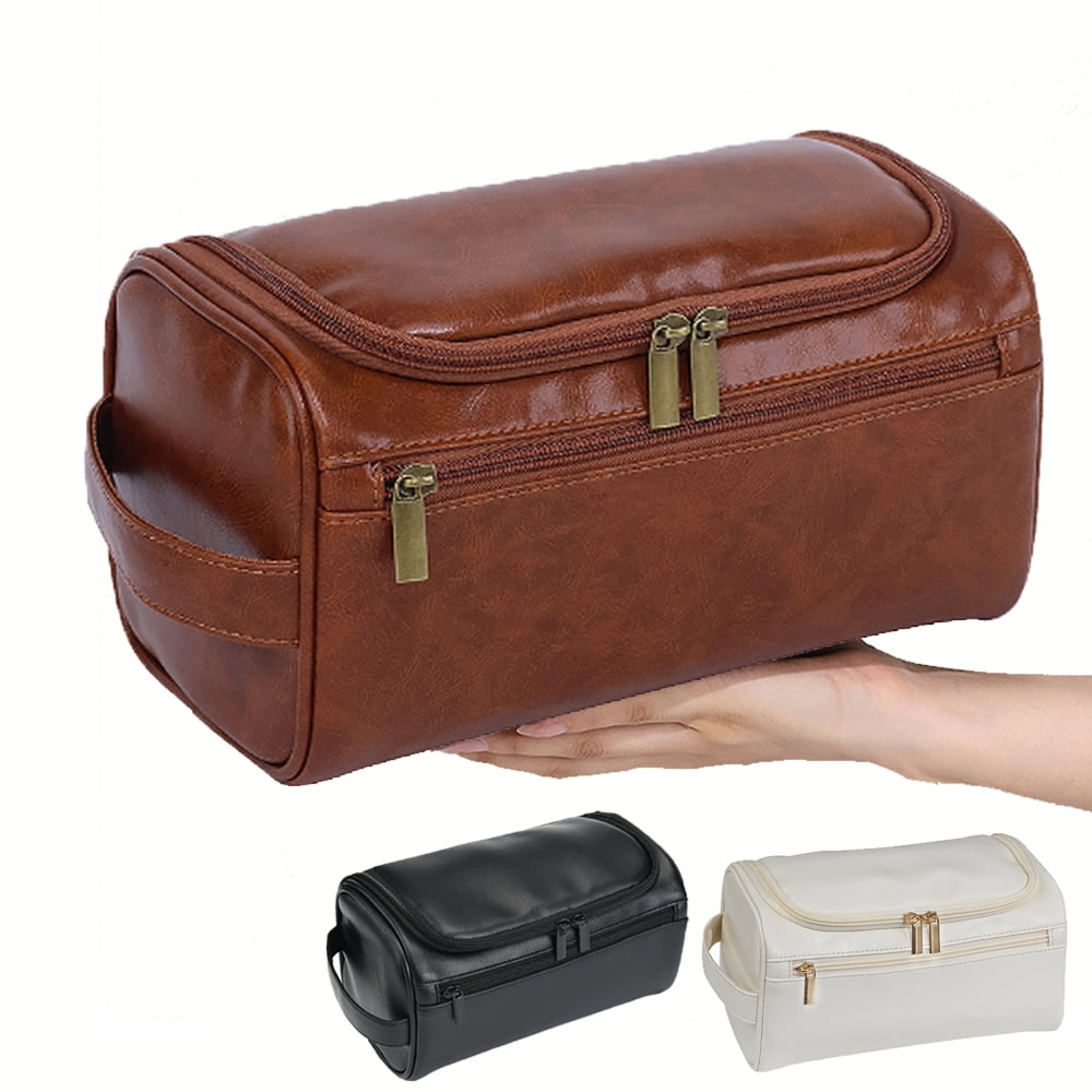 Paterr 6 pcs mens toiletry bags for traveling wedding groomsmen gifts canvas and leather bathroom shaving bag for groomsmen fathers day