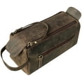thumbnail image 1 of Leather Toiletry Bag for Men Women Travel Dopp Kit Bathroom Shower Hygiene Bag Makeup Cosmetic Organizer Gift for Him Her by Rustic Town, Dark Brown, 1 of 7