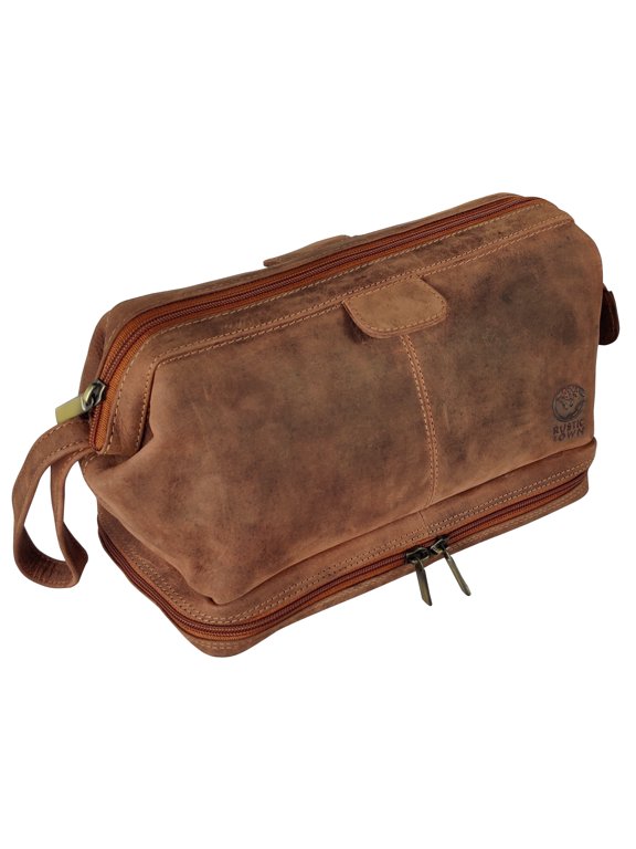 Leather Toiletry Bag for Men Women Travel Dopp Kit Bathroom Shower Hygiene Bag Makeup Cosmetic Organizer Gift for Him Her