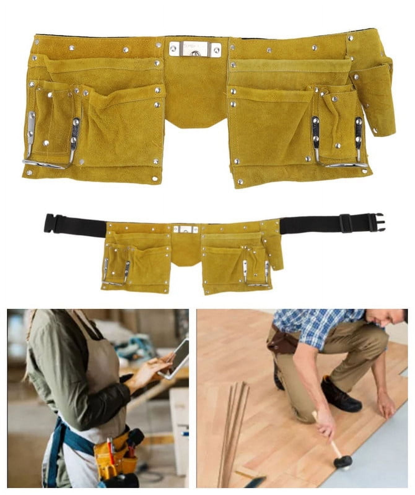 Leather Tool Belt, Heavy Duty Wearproof Electrician Tool Belt with