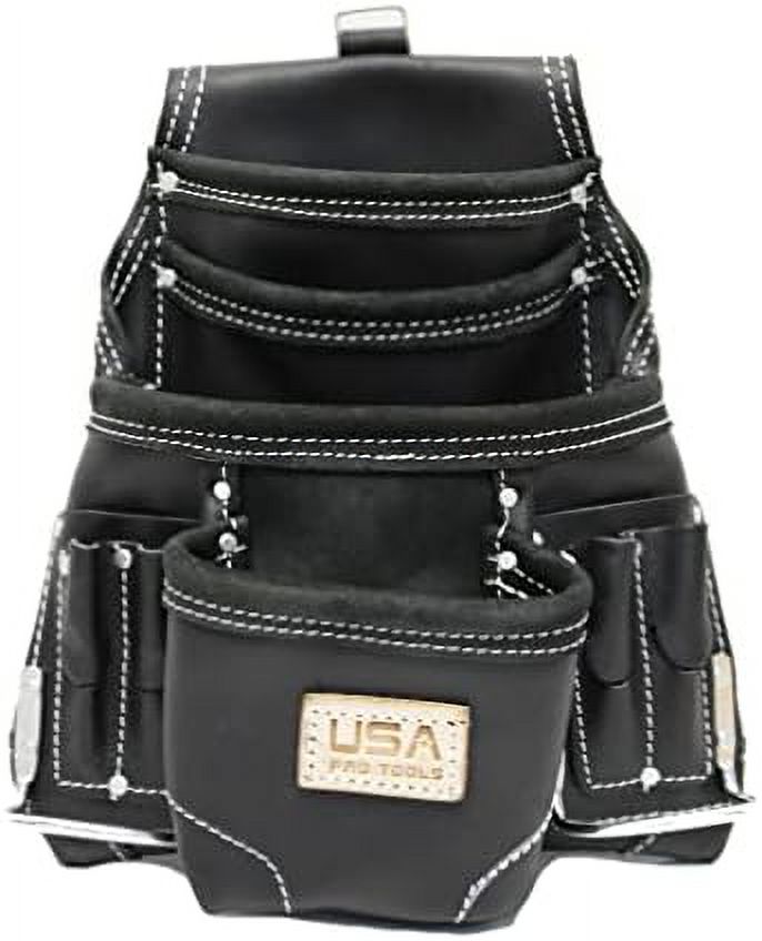 Leather Tool Pouch For Carpenter, Electricians, Handyman And Framers