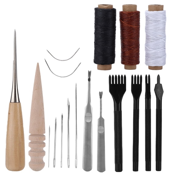 Leather Tool Set, Fully Equipped Various Sewing Leather Leather Working Tools Multiple Uses For Sewing Different Leather Fabric Denim Canvas