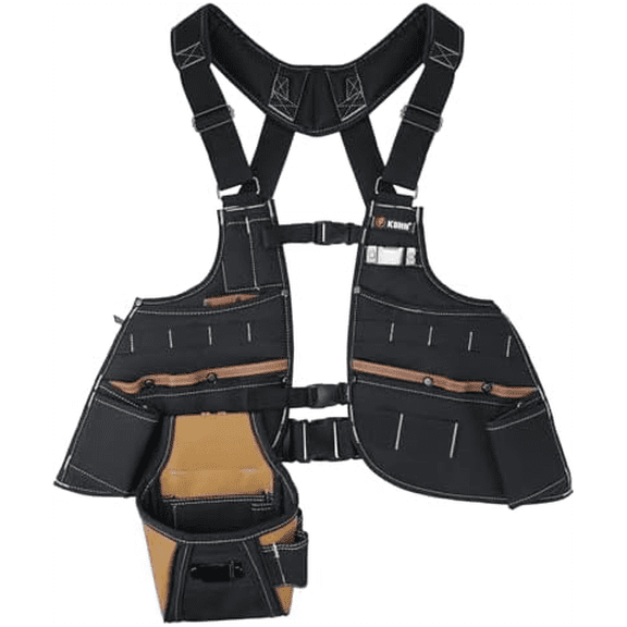Leather Tool Vest for Men  Adjustable 37-Pocket Work Vest for Electricians, Carpenters, and Construction Workers$$Tools & Hardware Other