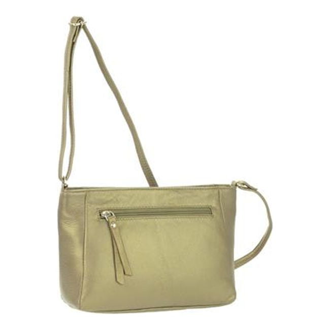 Leather Top zip crossbody bag
