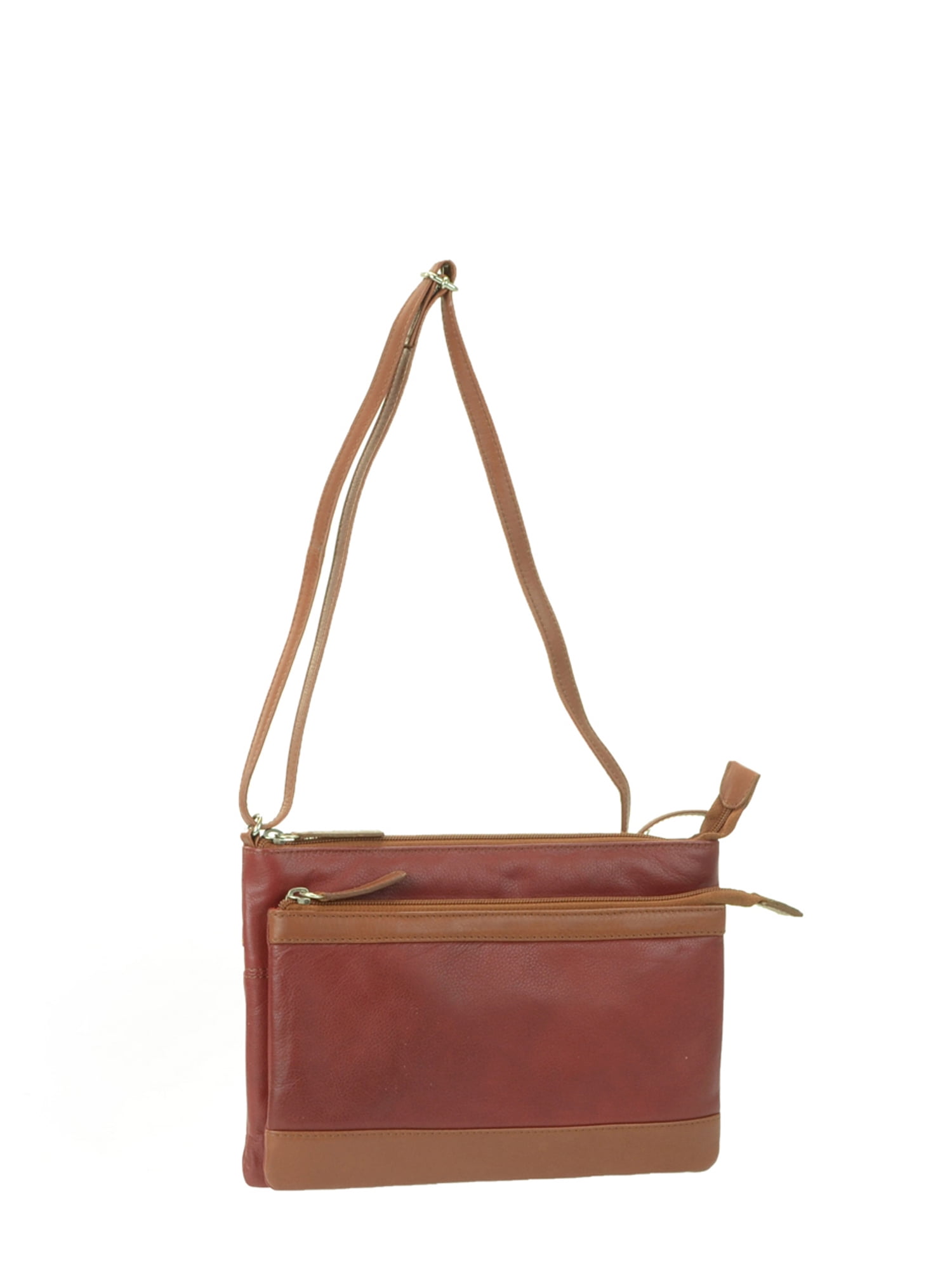 Leather Top zip crossbody bag