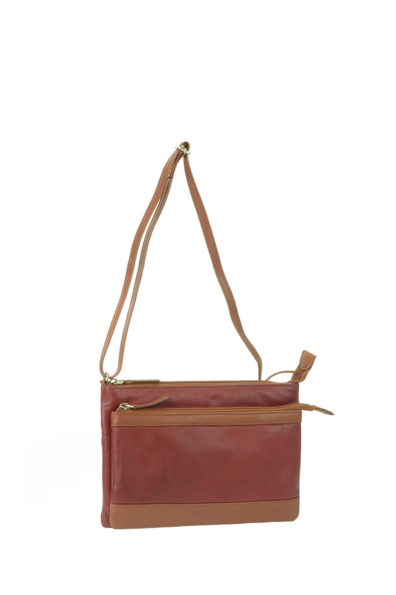 Leather Top zip crossbody bag