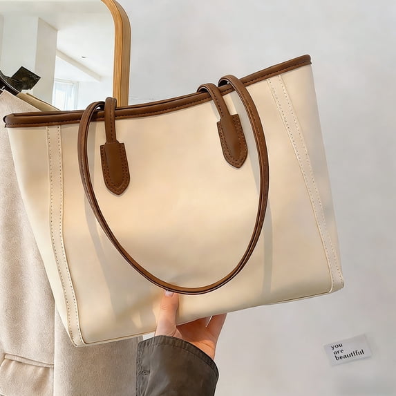 Leather Tote Bag For Women, Commuter Shoulder Bag, Versatile Fall And Winter Daily Use Bag, Large Soft Leather Work And Leisure Tote