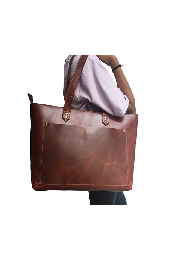 Leather Tote Bag Women's Shoulder Handbag Top Handle Purse