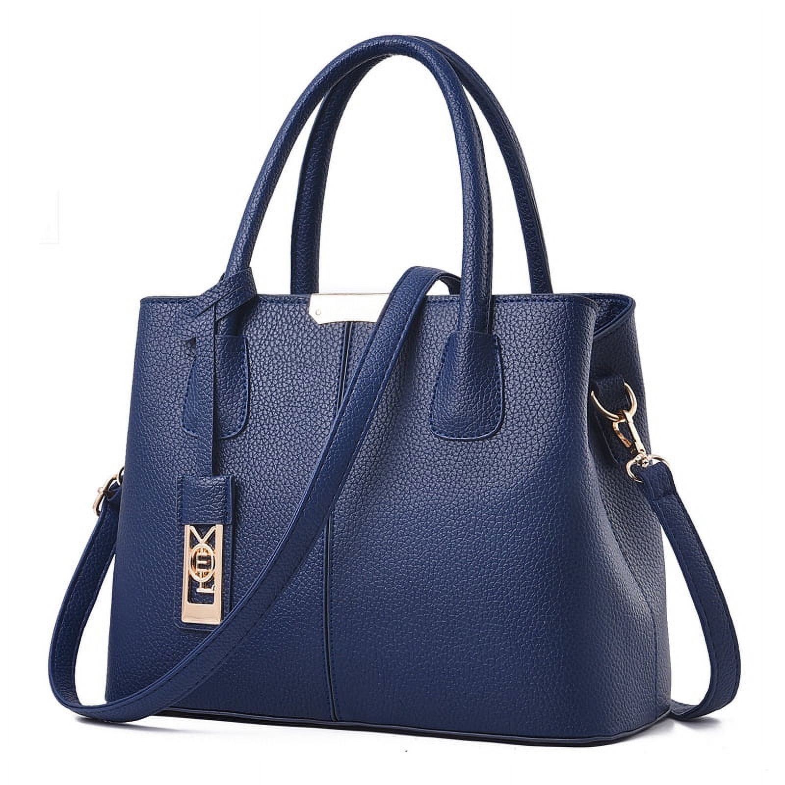 Navy leather bag strap hotsell