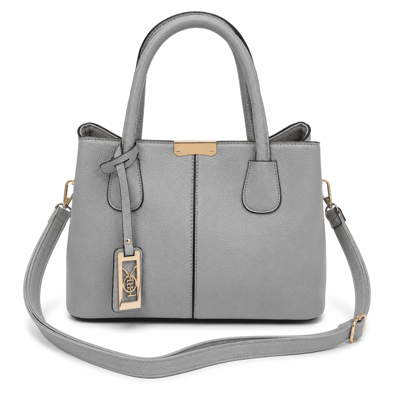 Kabuer Women's PU Leather Tote Handbag with Shoulder,Gray