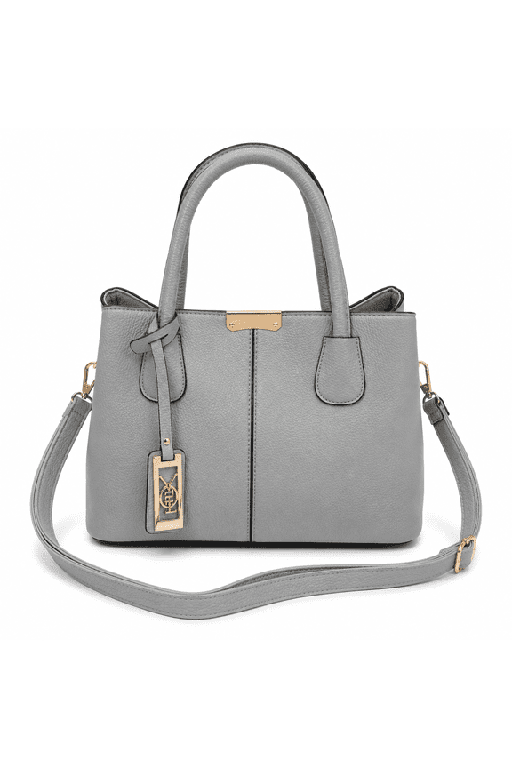 Women's PU Leather Tote Handbag with Shoulder,Gray
