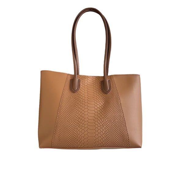 Leather Tote Bag for Women, Large Capacity Work Bag, Commuter Shoulder Bag with Zipper Pocket, Professional and Casual Handbag, 15.55x10.83 Inches