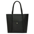 thumbnail image 1 of Leather Tote Shoulder Bags for Women Fashion Large Women's Designer Handbags Tote Purses Shoulder Bucket Bags with Zipper Black, 1 of 8
