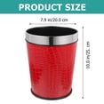 thumbnail image 1 of Retro Style Red Plastic, Leather Wastebasket with Stainless Steel Ring - 5L Capacity, 1 of 7