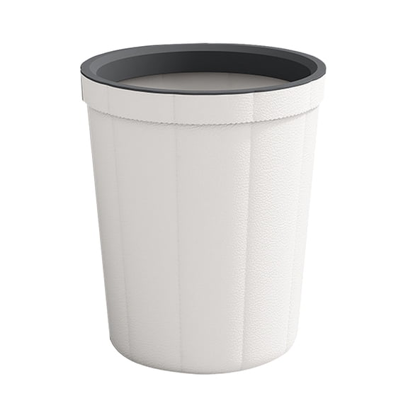 Leather Trash Can For Bedroom,Round Leather Waste Basket,Waste Basket,Desk Trash Can,Small Bathroom Garbage Cans For Home Decorative, Round Waste Basket Bin For Dorm Kitchen Brown(29x29x24cm)