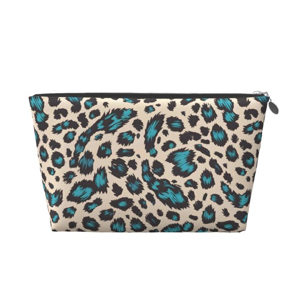 Leather Travel Bag Wash Bag Makeup Bag Storage Bag 752.4in For Daily Carrying And Short Trip Leopard Print Style Paleturquoise_3