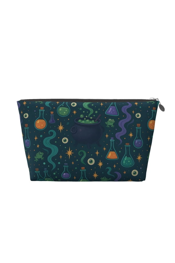 Leather Travel Bag Wash Bag Makeup Bag Storage Bag 752.4in For Daily Carrying And Short Trip Magical Potion Halloween Pattern