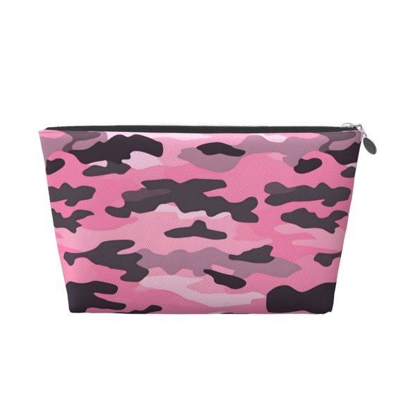 Leather Travel Bag Wash Bag Makeup Bag Storage Bag 752.4in For Daily Carrying And Short Trip Texture Military Camouflage Pattern Abstract Pink_1