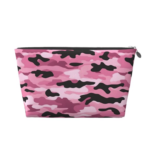 Leather Travel Bag Wash Bag Makeup Bag Storage Bag 752.4in For Daily Carrying And Short Trip Texture Military Camouflage Pattern Abstract Pink_2