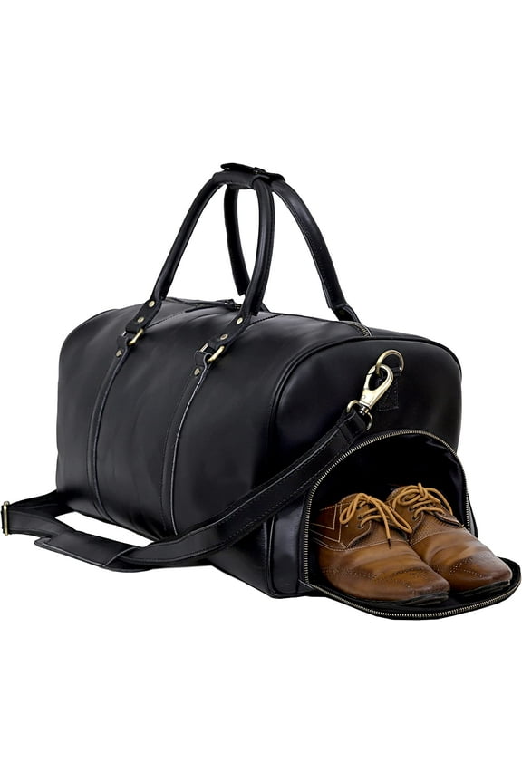 Leather Travel Bag ,Weekender Overnight Bag Leather Large Carry On Bag Travel Tote Duffel Bag for Men & Women