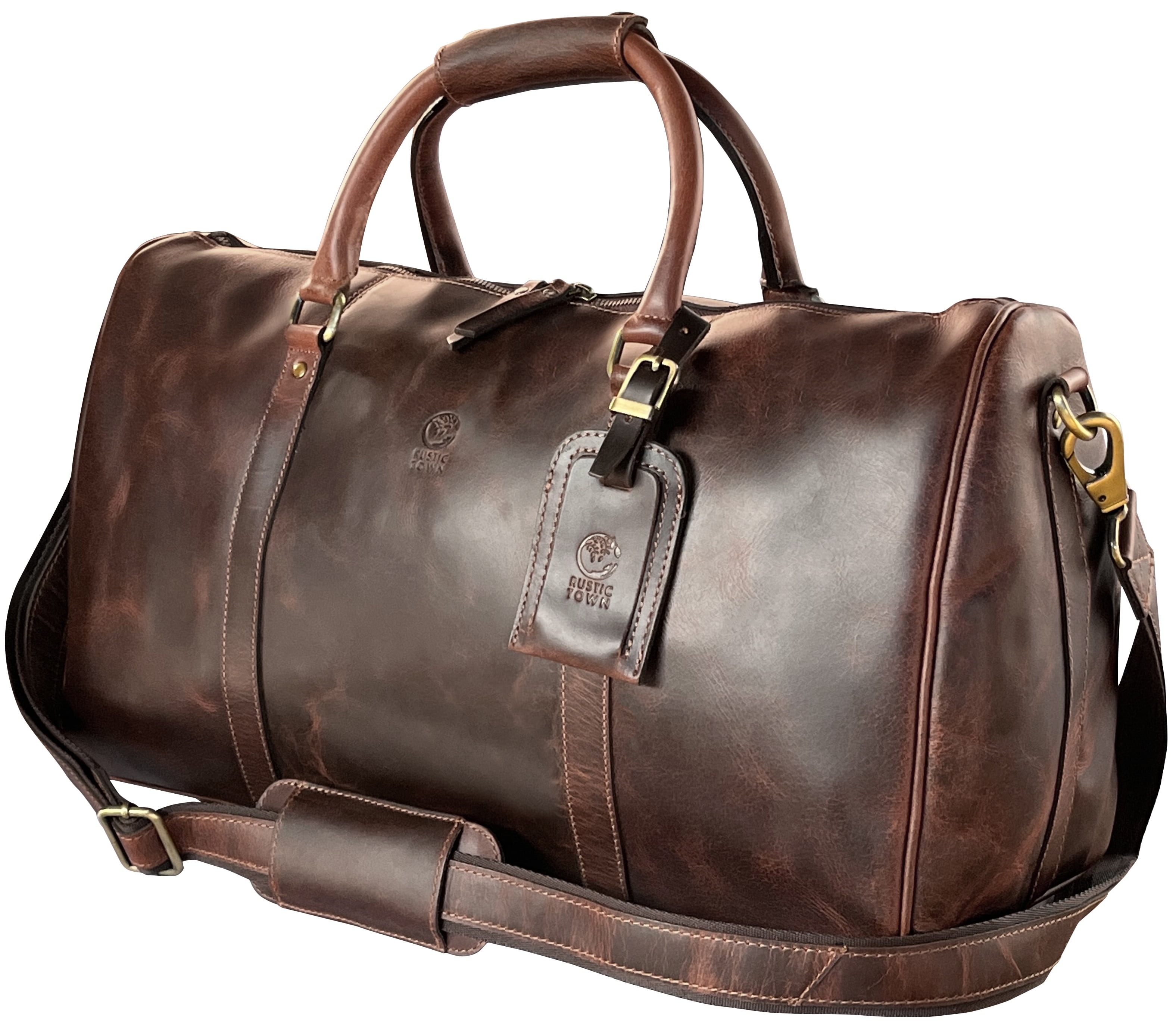 Customized Brown Leather Duffle Bag | Promotionalwears