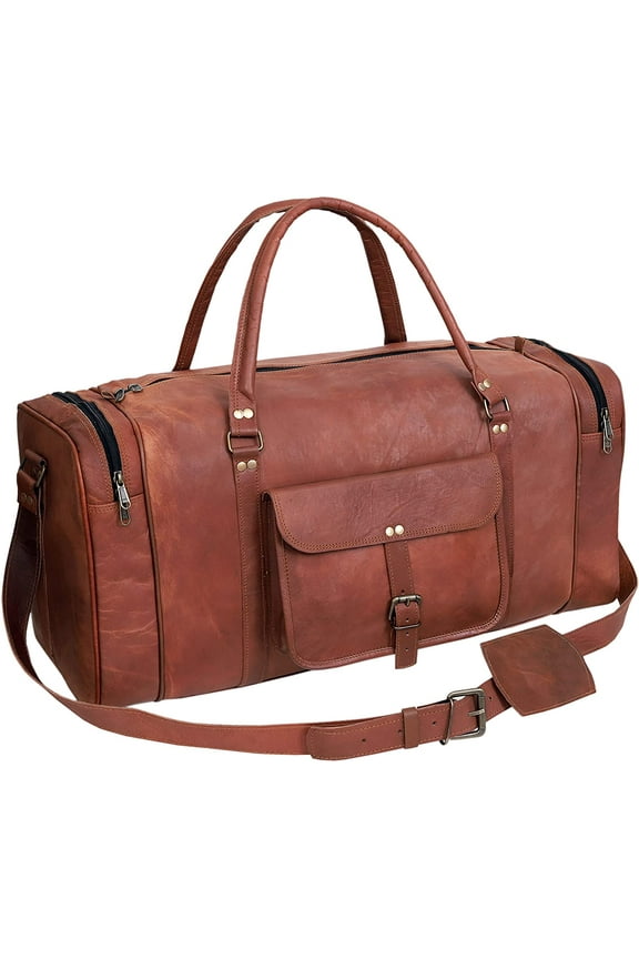 Leather Travel Duffel Bag Luggage Gym Outside Weekender Bag Overnight Duffel