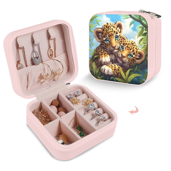 Leather Travel Jewelry Storage Box - Portable Jewelry Organizer - Mischief