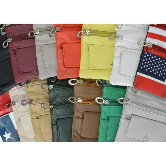 Leather Travel Neck Pouch Holder Passport Id Wallet Black Security Bag Pocket 510 (C)