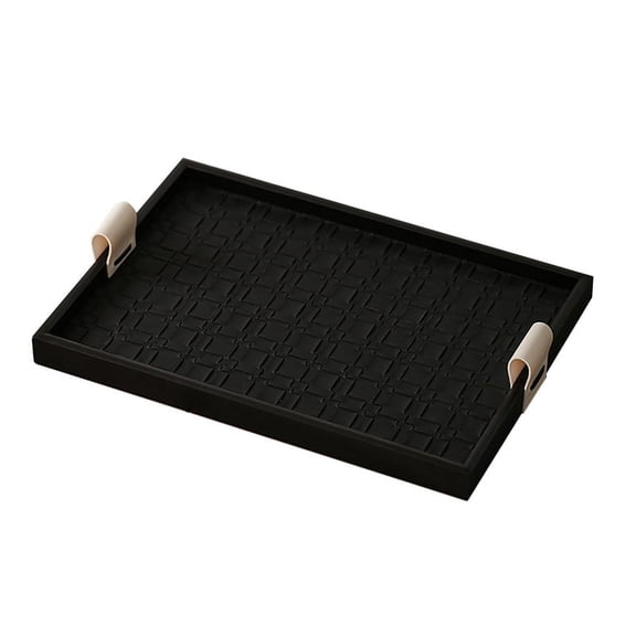 Leather Tray Key Bowls for Entry Table,Desktop Organizer Tray, Vanity Tray with Handle,Storage Organizer,Catchall Tray,A
